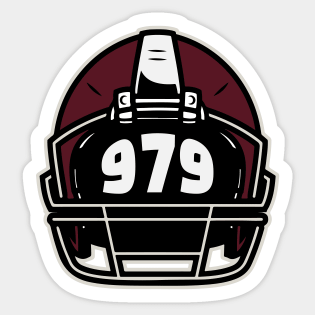 Retro Football Helmet 979 Area Code College Station Texas Football Sticker by SLAG_Creative